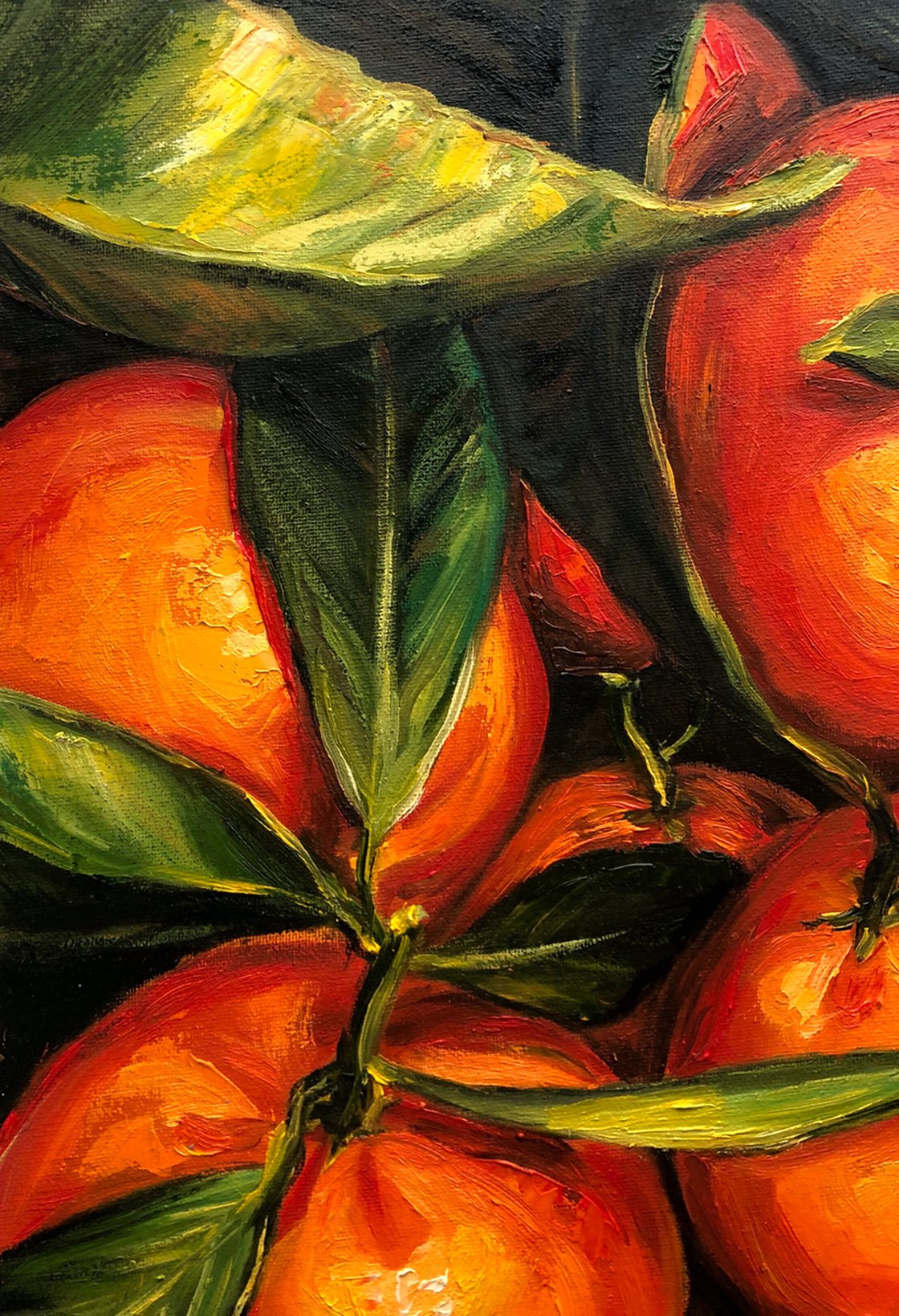 Sicilian Orange - Acrylic painting / Homemade Illustration 