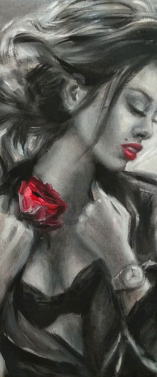 Red rose and black passion by Anastasia Art Line