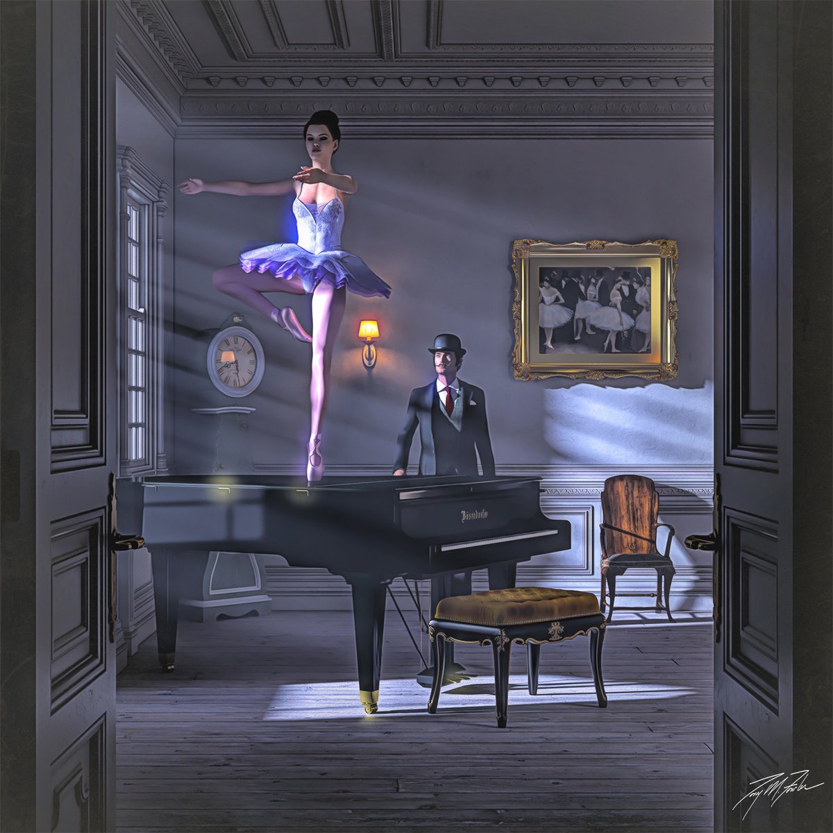 Surrealistic Portrait Giclee Print By Tony Fowler, 30 X 30", At My Most Beautiful, Original Artwork