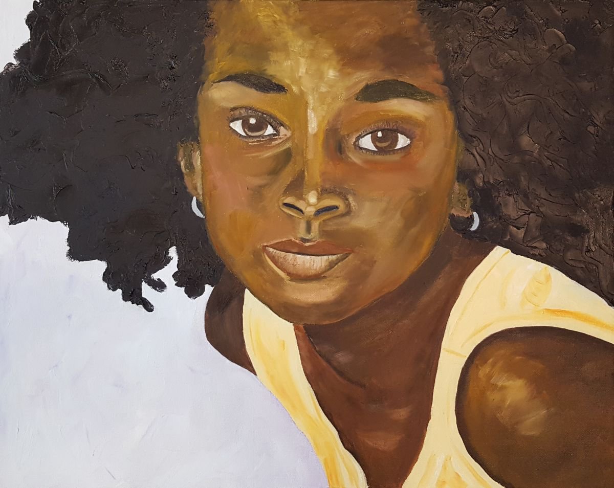 Photorealistic Portrait Oil Painting By Cathy Maiorano, 20 X 16, Hey Baby, Original Artwork