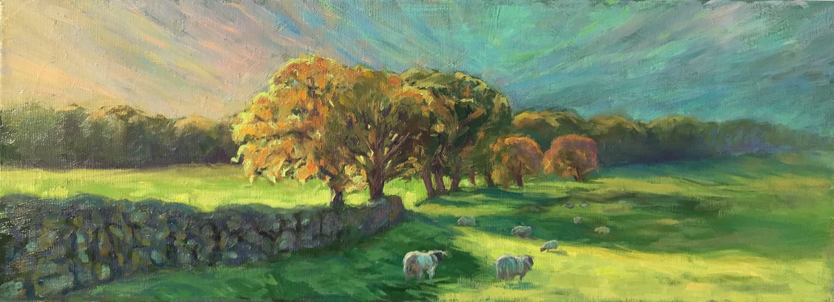 Landscape with Sheeps by Nataliya Zagaruk