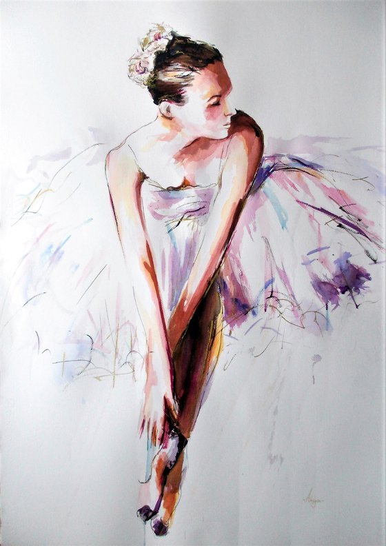 Purity  -Ballerina Painting on Paper