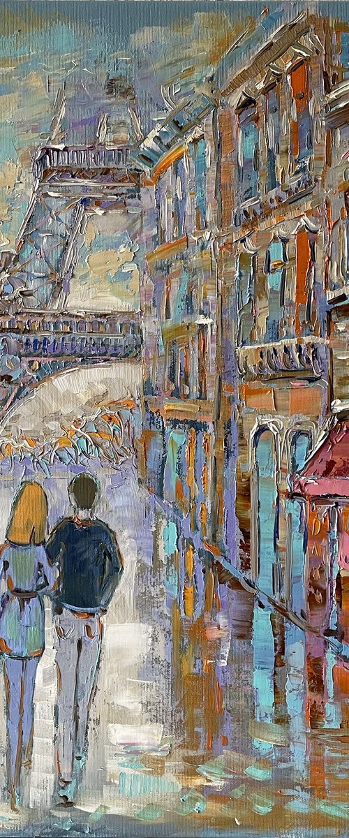 "When we are in Paris". Original oil painting by Mary Voloshyna