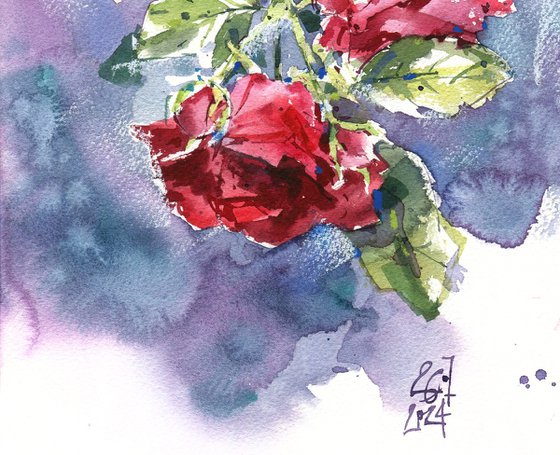 "Red Garden Roses"