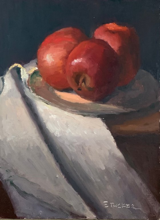 Red Apples on Cloth