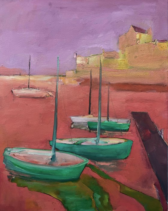 Impression with boats