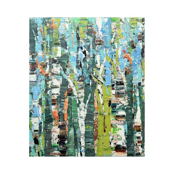 Whisper of the birch grove. Triptych