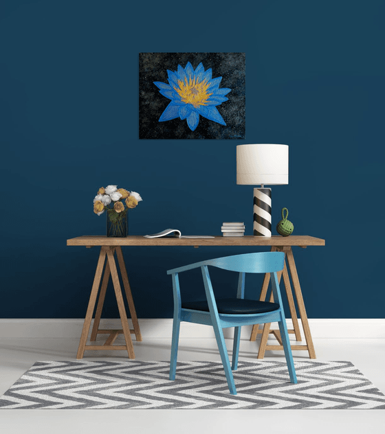 Lotus Galaxy - abstract lotus flower painting