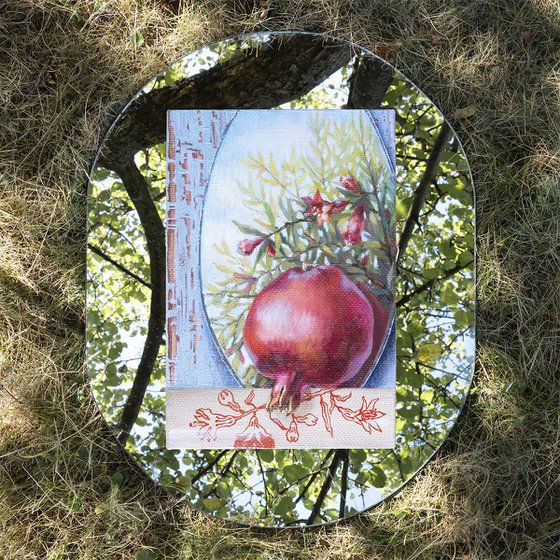 In pomegranate garden