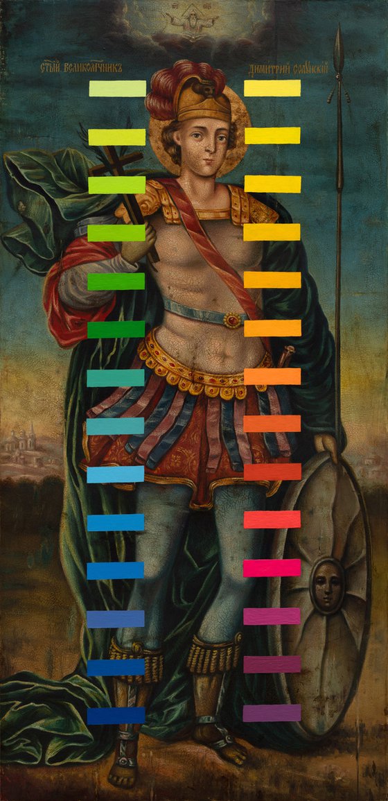 Saint Demetrius with Color Bars