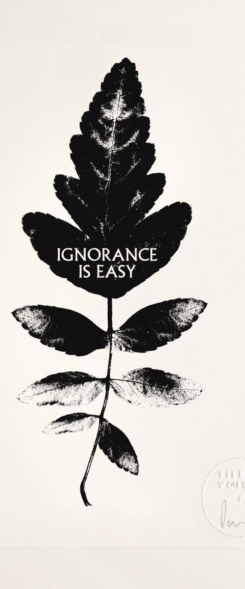 Ignorance Is Easy - limited edition etching by Paul West