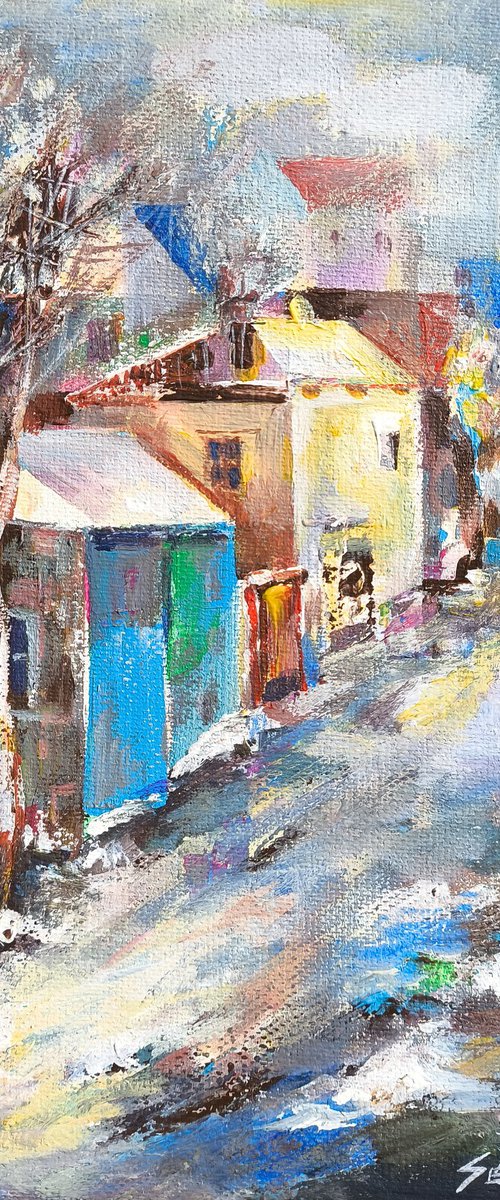 Snow-Dusted Village Street by Seyran Gasparian