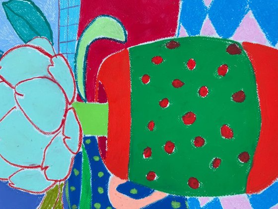 Artichoke in a Colorful Vase