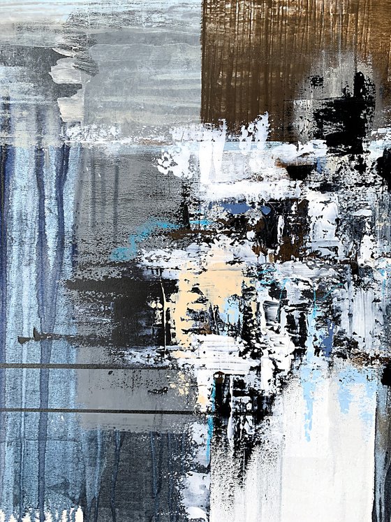 Indigo Umber Abstraction