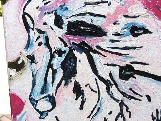 Horse painting - FULL GALLOP 100 x 80 x 4 cm.| 39.37"x31.5" Equine art, galloping horses by Oswin Gesselli