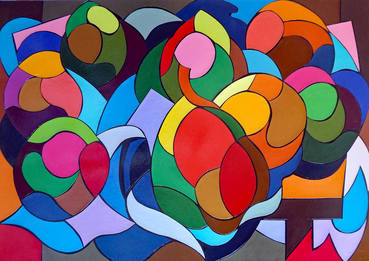 Still Life Collage By Stephen Conroy, 33 X 24", Still Life: Fruits, Original Artwork