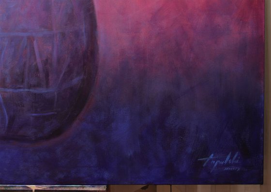 Amethyst - XL LARGE, SEMI-ABSTRACT ART – EXPRESSIONS OF ENERGY. READY TO HANG!