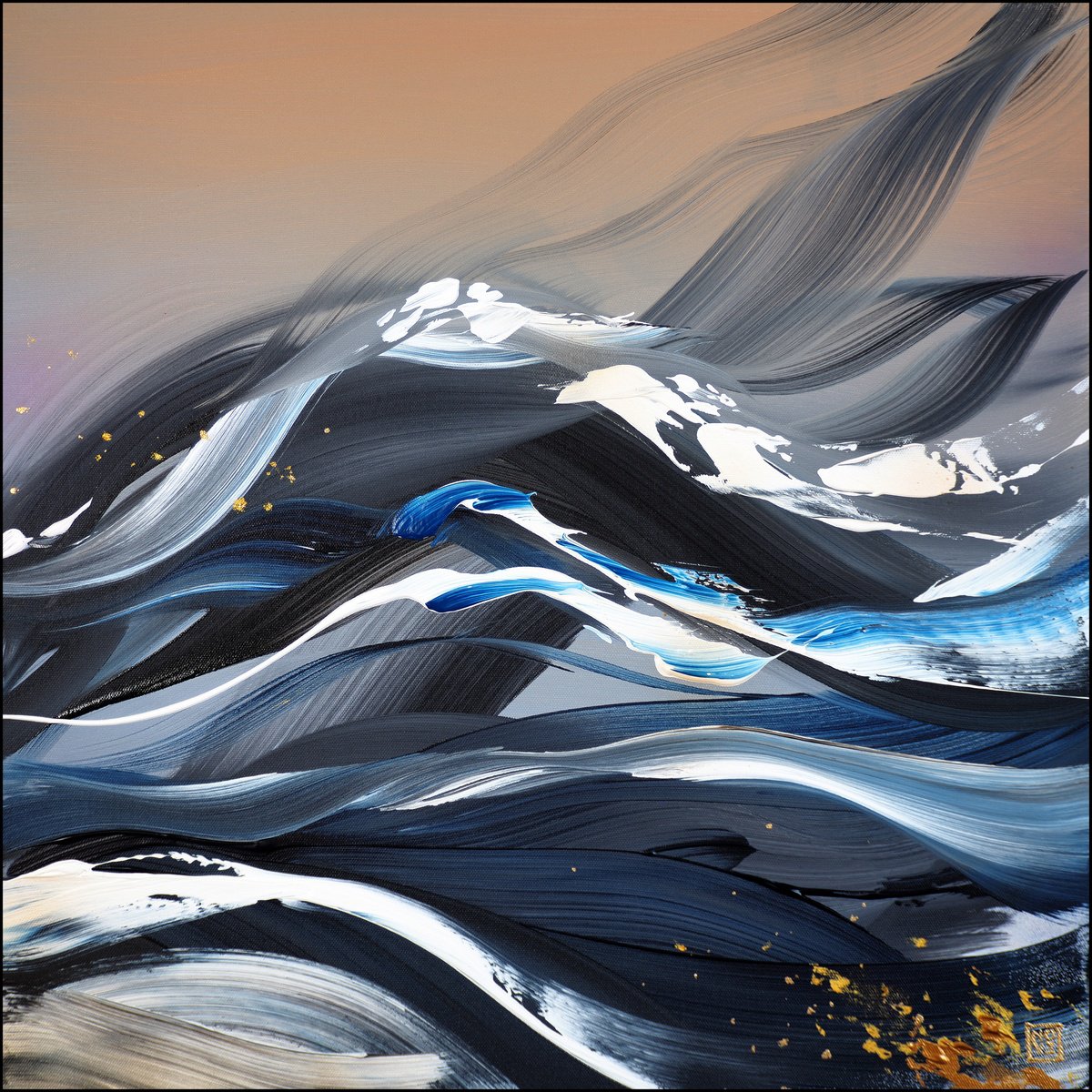 Abstract Acrylic Painting By Novi Lim, 25 X 25", Strange Fiction, Original Artwork