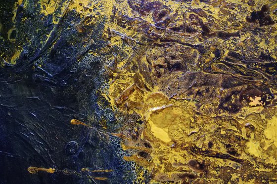 Eternal Sunshine 200cm x 80cm Black Yellow Textured Abstract Art