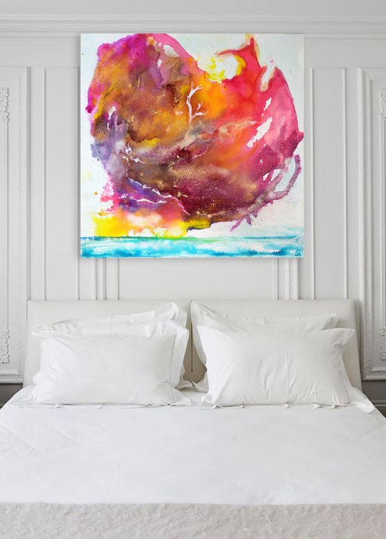 Aurora / 70 cm x 70 cm Abstract painting