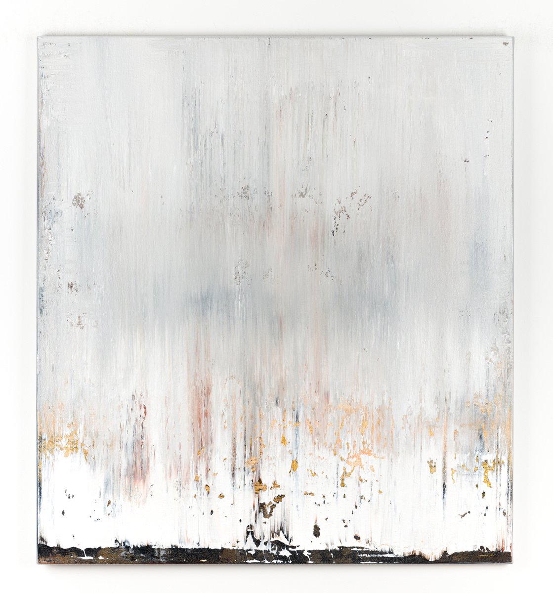 Abstract Acrylic Painting By Radek Smach, 35 X 39", Gold Gf118, Original Artwork