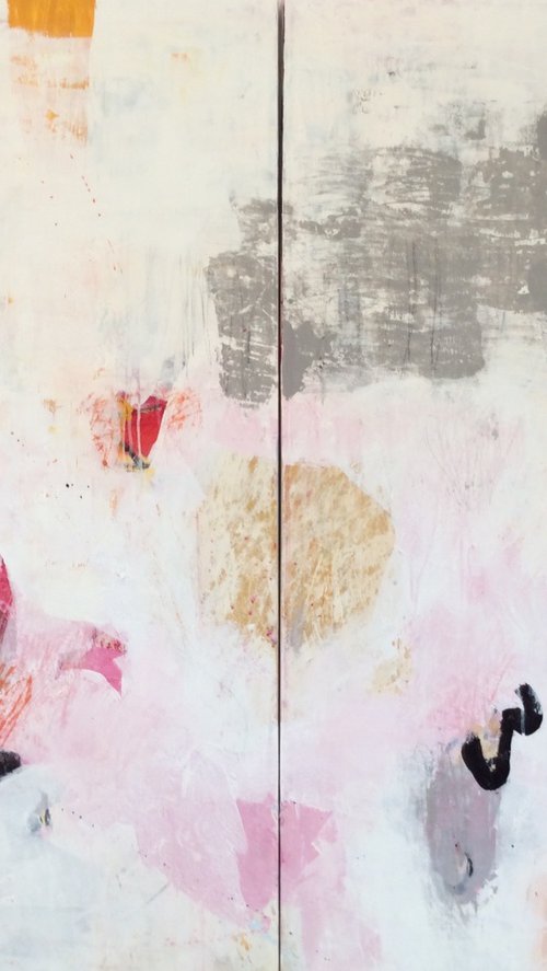 Dreams through mist-diptych by Linda Coppens