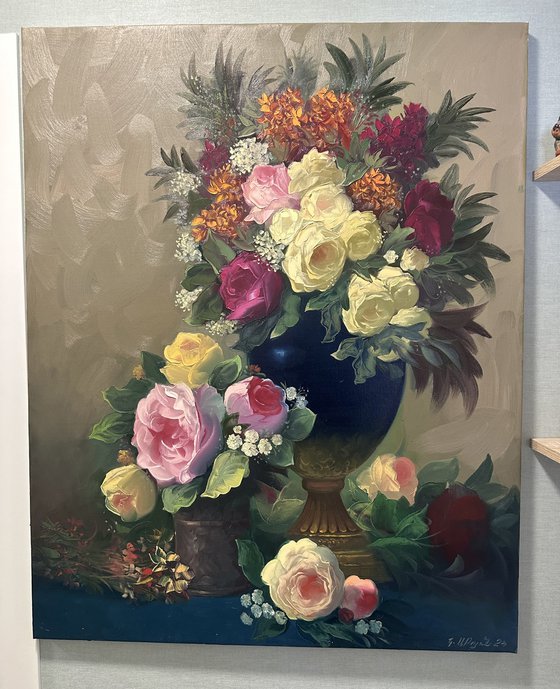 Vase of Velveteen Roses