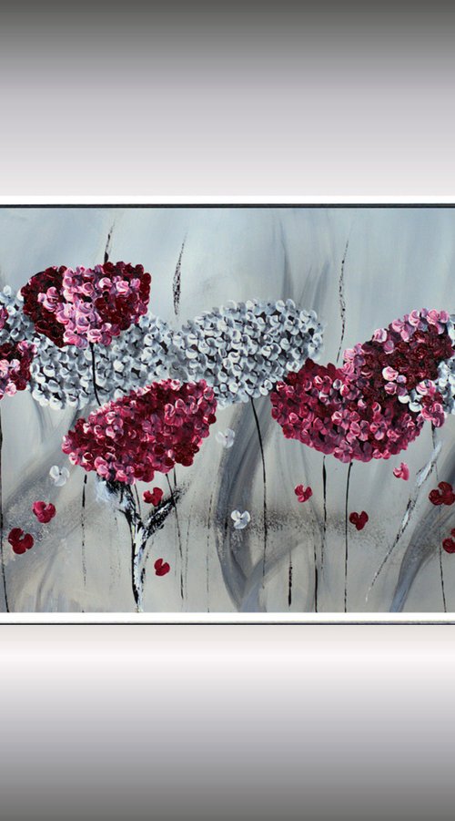 Hydrangea II - Abstract acrylic painting, Abstract Flowers by Edelgard Schroer