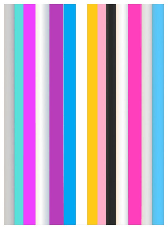 Abstraction multi-colored yellow pink gray blue stripes