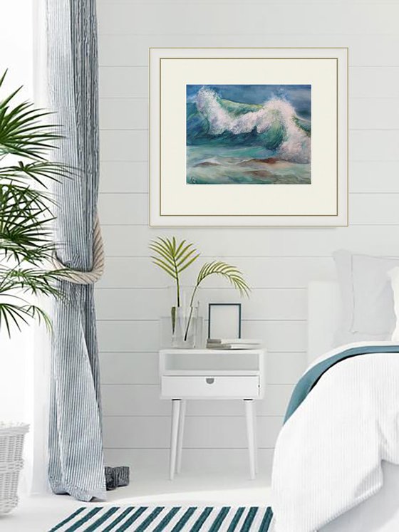Blue ocean wave