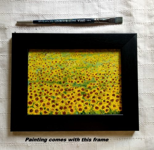 Miniature Van Gogh's Sunflower fields by Asha Shenoy