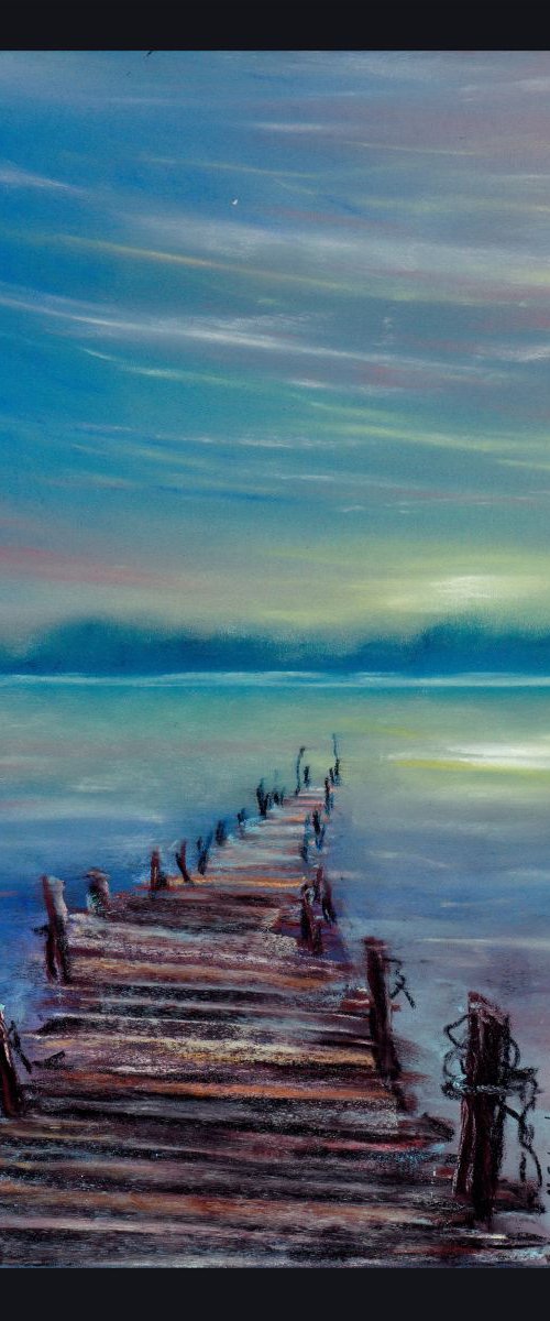 Night Pier. by Yulia Schuster