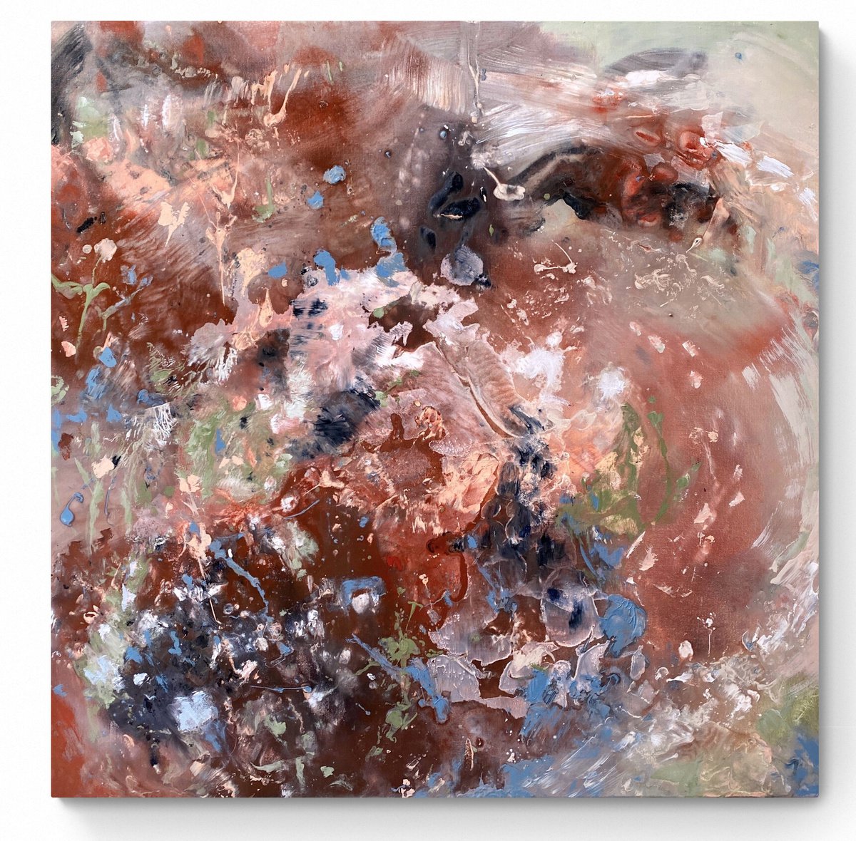 Abstract Acrylic Painting By Cristina Dalla Valentina, 31 X 31, Cretan Summer, Original Artwork