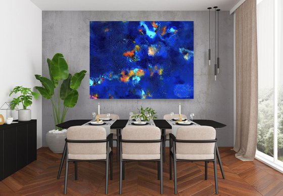 Across the Starlit Sky - Large Textural Abstract Painting by Kathy Morton Stanion