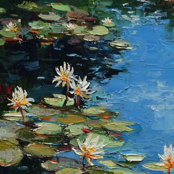 Water lilies Original Oil painting