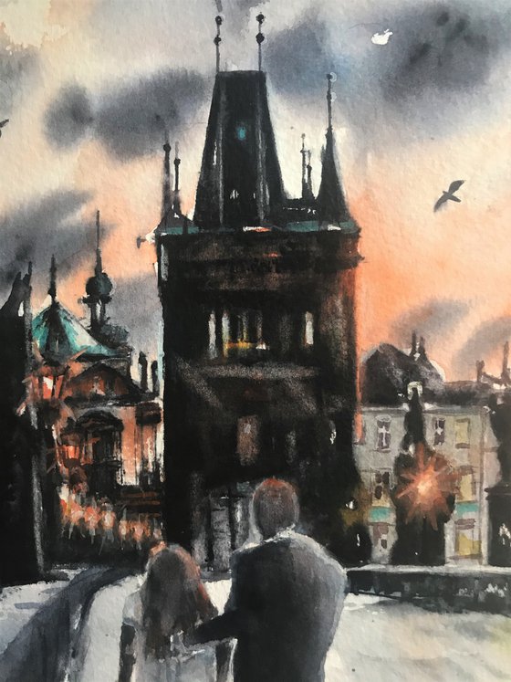 Sunset over Charles Bridge