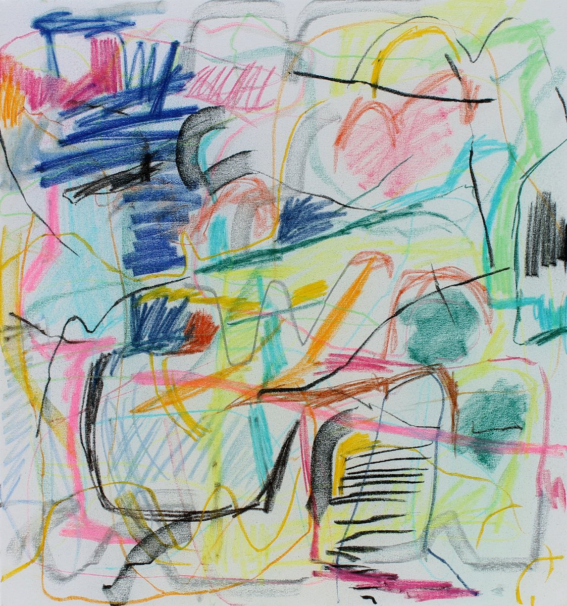 Expressive Abstract Pastel Drawing By Sergiy Dekalyuk, 28 X 30", One Day Near..., Original Artwork