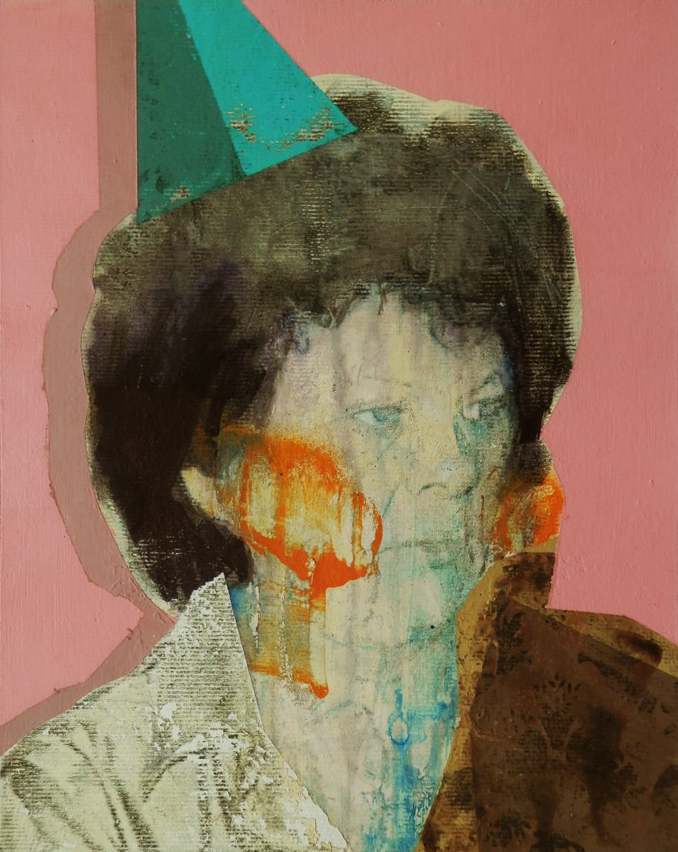 Urban And Pop Portrait Acrylic Painting By Milos Hronec, 8 X 10", Grandma, Original Artwork