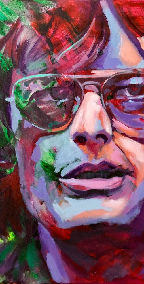 Peter Fonda Portrait Acrylic on canvas 81x66cm by Javier Peña