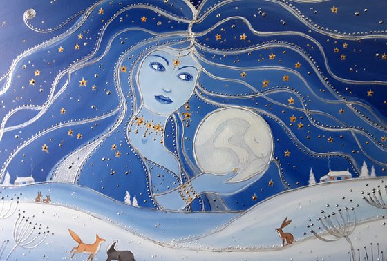 Goddess of Night and the Hare Moon
