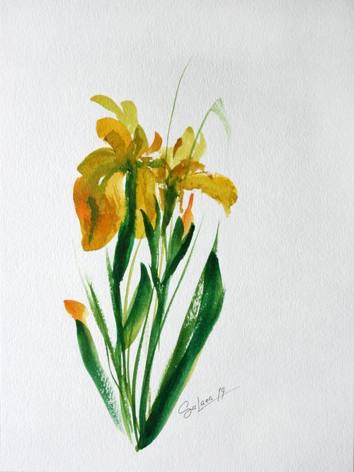 Iris 3  / Original Painting by Salana Art Gallery