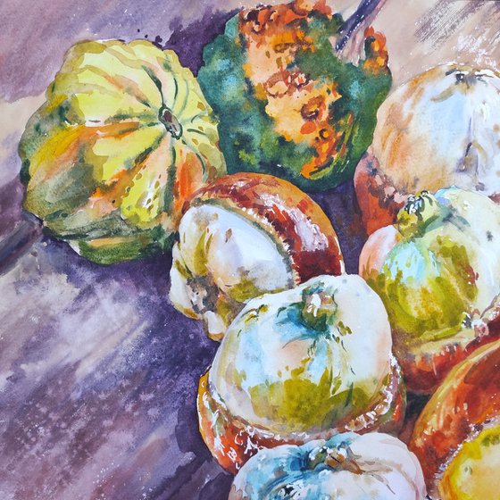 Exclusive from Ukraine (pumpkins) - watercolor artwork