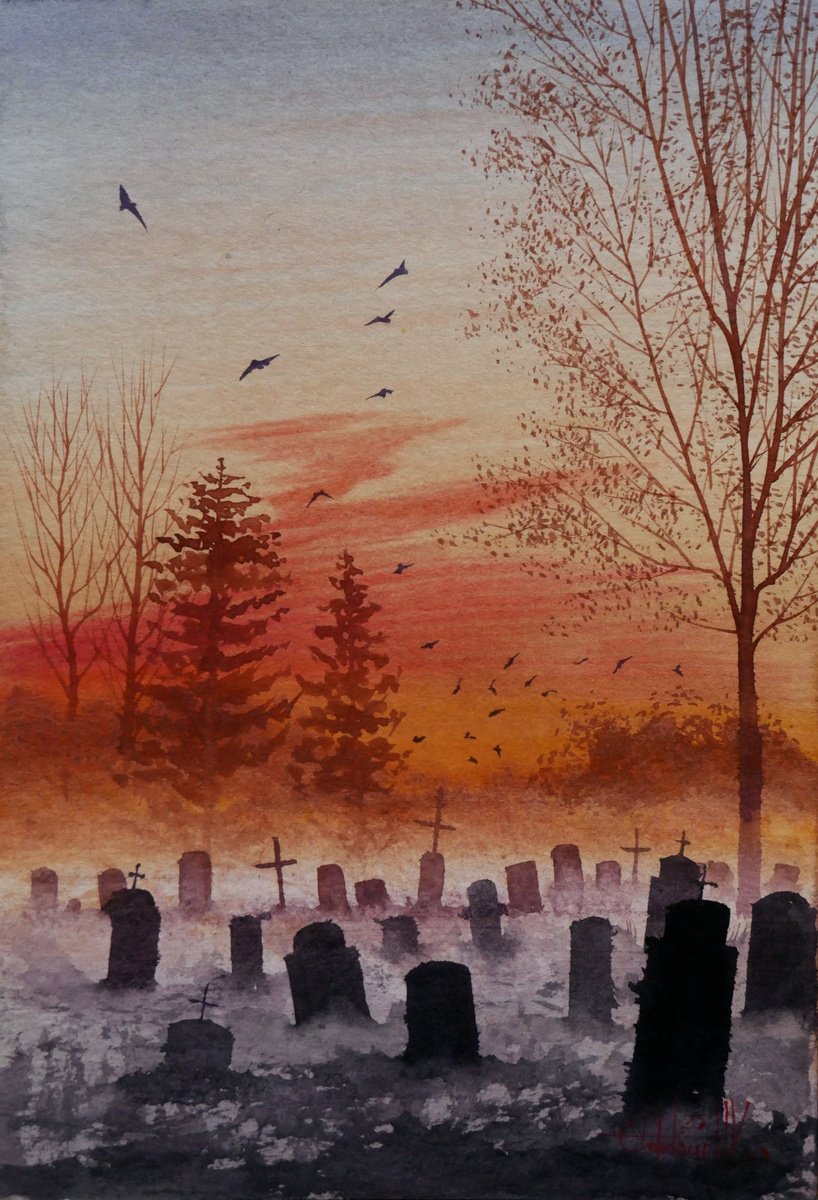 Impressionistic Watercolour , Eternal Silence By Eugene Gorbachenko, 8 X 12, Artwork For Sale On Artfinder