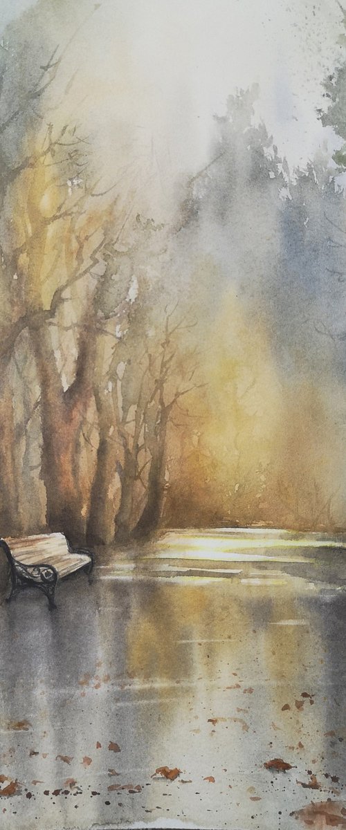 Autumn Tranquility by Olga Beliaeva Watercolour