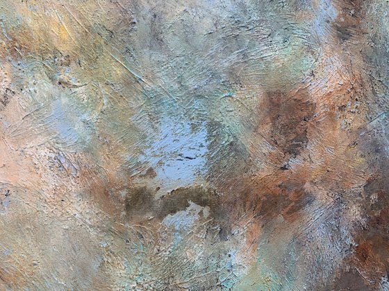 71''x 35''(180x90cm), Magnificent Earth 61, rust copper gold brown shades urban ,shabby chic ready to hang, colorful canvas art  - xxxl art - abstract art painting- extra large art- mixed media