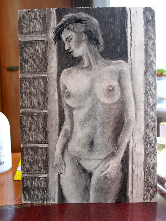 Female Figure 45 Charcoal Sketch