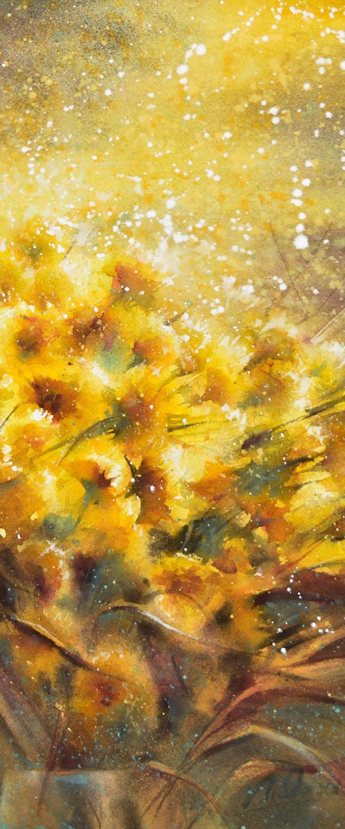 A bouquet of chrysanthemums by Lida Duchnewitsch