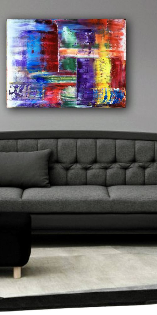 "Synchronicity" - Original PMS Oil Painting On Reclaimed Wood - 33 x 25 inches by Preston M. Smith (PMS)