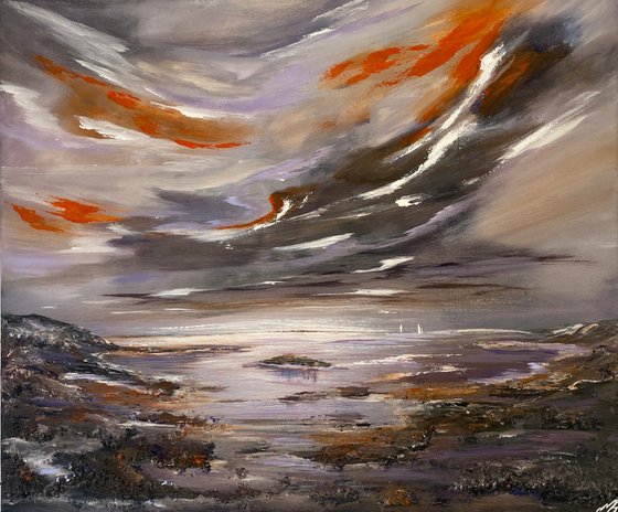 Stormy Sky over Textured Seascape