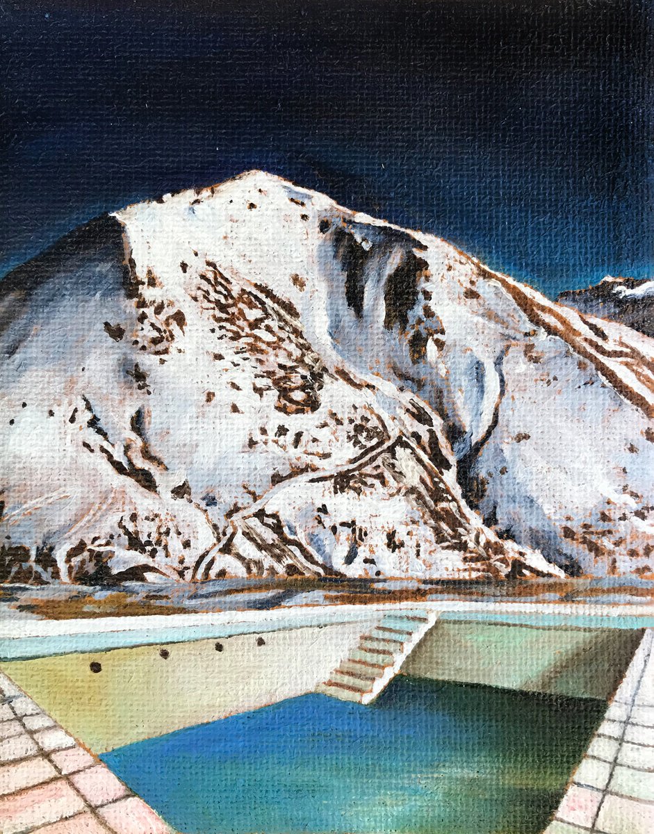 Surrealistic Landscape Oil Painting By Sofia Fresia, 8 X 10", Equilibrio Dinamico (Dynamic Balance) 2/14, Original Artwork